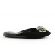 women's slippers VICTORIAN black suede (silver jewel)